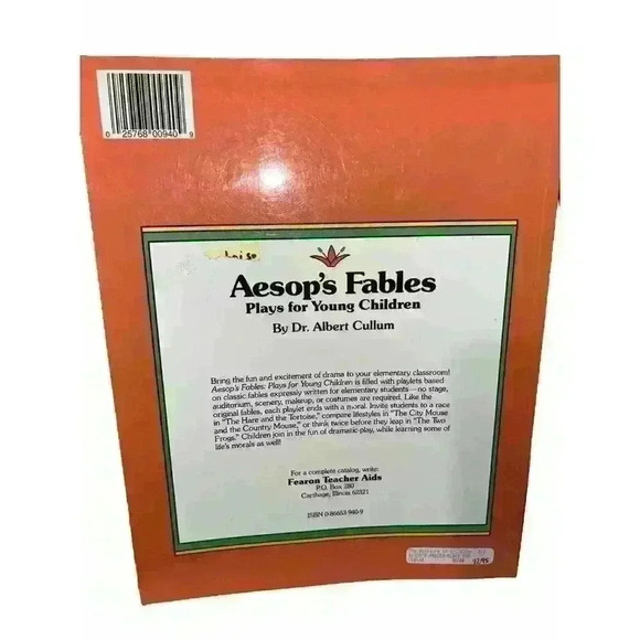 Aesop’s Fables Book Plays For Young Children Grades K-3 By Dr. Albert Cullum - Picture 2 of 2